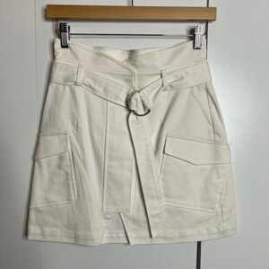Line & Dot - Off white Cargo mini skirt with belt - XS